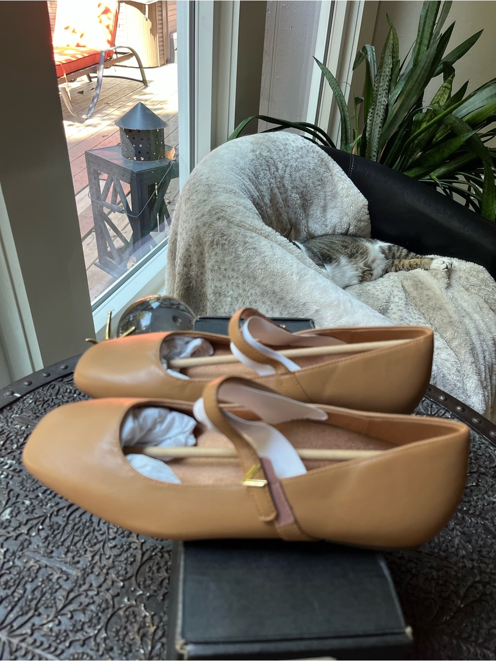 VIONIC ALAMEDA LEATHER MARY JANE FLATS CAMEL 8.5 W WIDE - Picture 6 of 10
